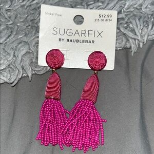 ECI Fuchsia Tassel Earrings, Sugarfix by Baublebar